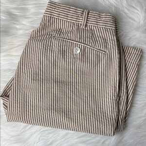 Polo by Ralph Lauren Beige and White Striped Bermuda Shorts